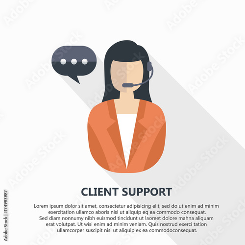 Client support vector illustration with text. photo