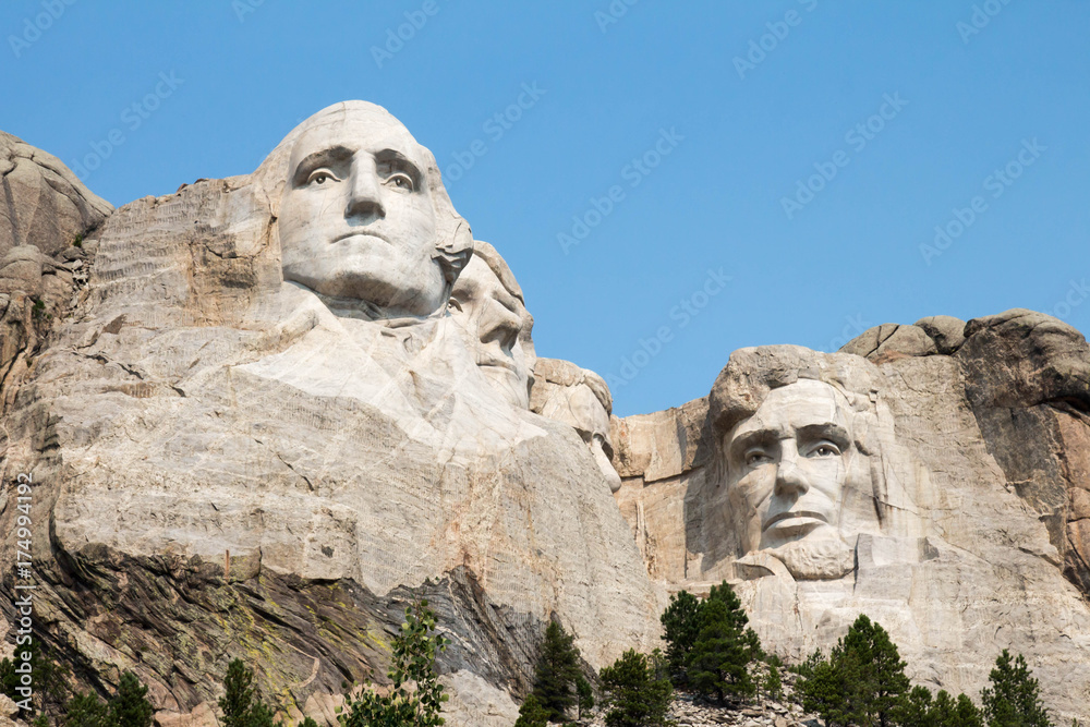 George Washington and Abraham Lincoln on Mount Rushmore
