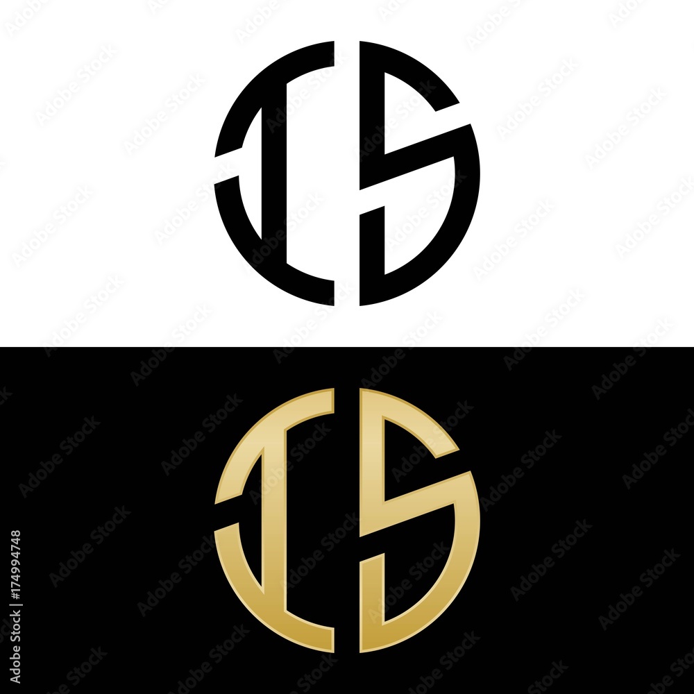 is initial logo circle shape vector black and gold is initial logo circle shape vector black and gold