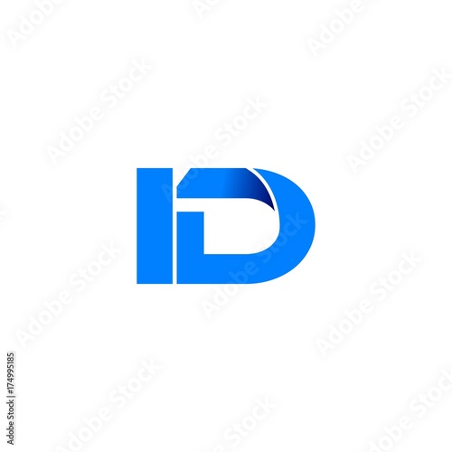 id logo initial logo vector modern blue fold style