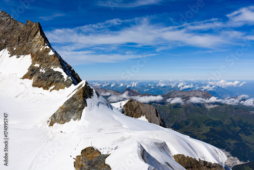 Jungfrau Switzerland in the summer snow 