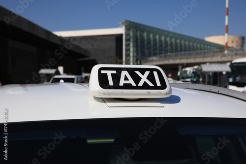 Taxi at the Airport of Catania. Sicily