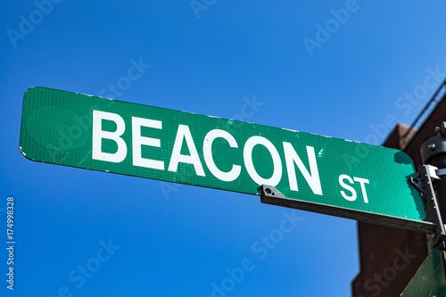 street sign Beacon street in Boston