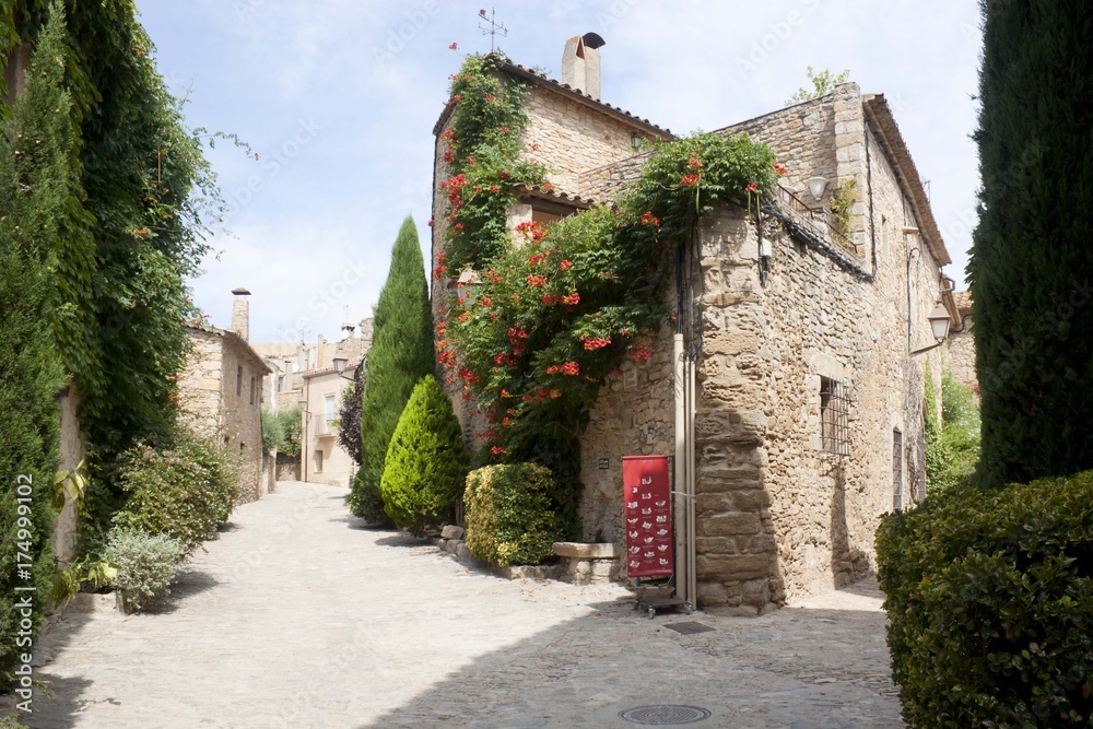 houses made of stone in Peratallada, Spain