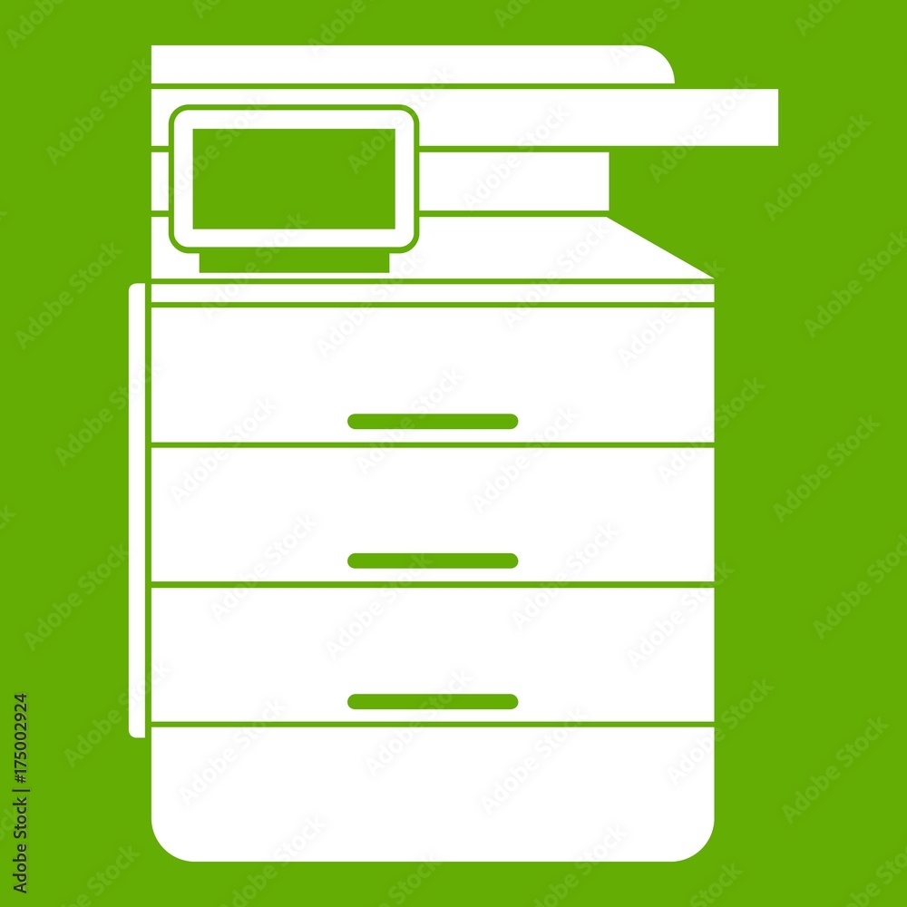 Multipurpose device, fax, copier and scanner icon green Multipurpose device, fax, copier and scanner icon green