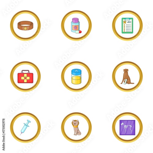 Free Download Pet health icons set, cartoon style - GFXLoad
