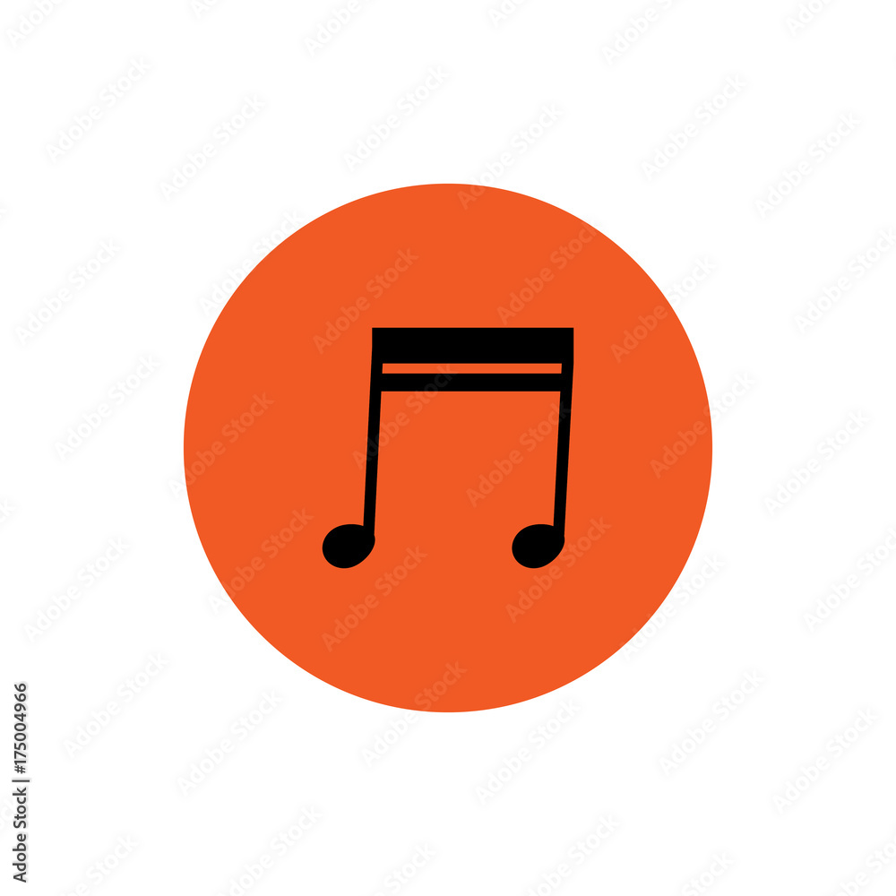 Music note round flat icon vector Music note round flat icon vector