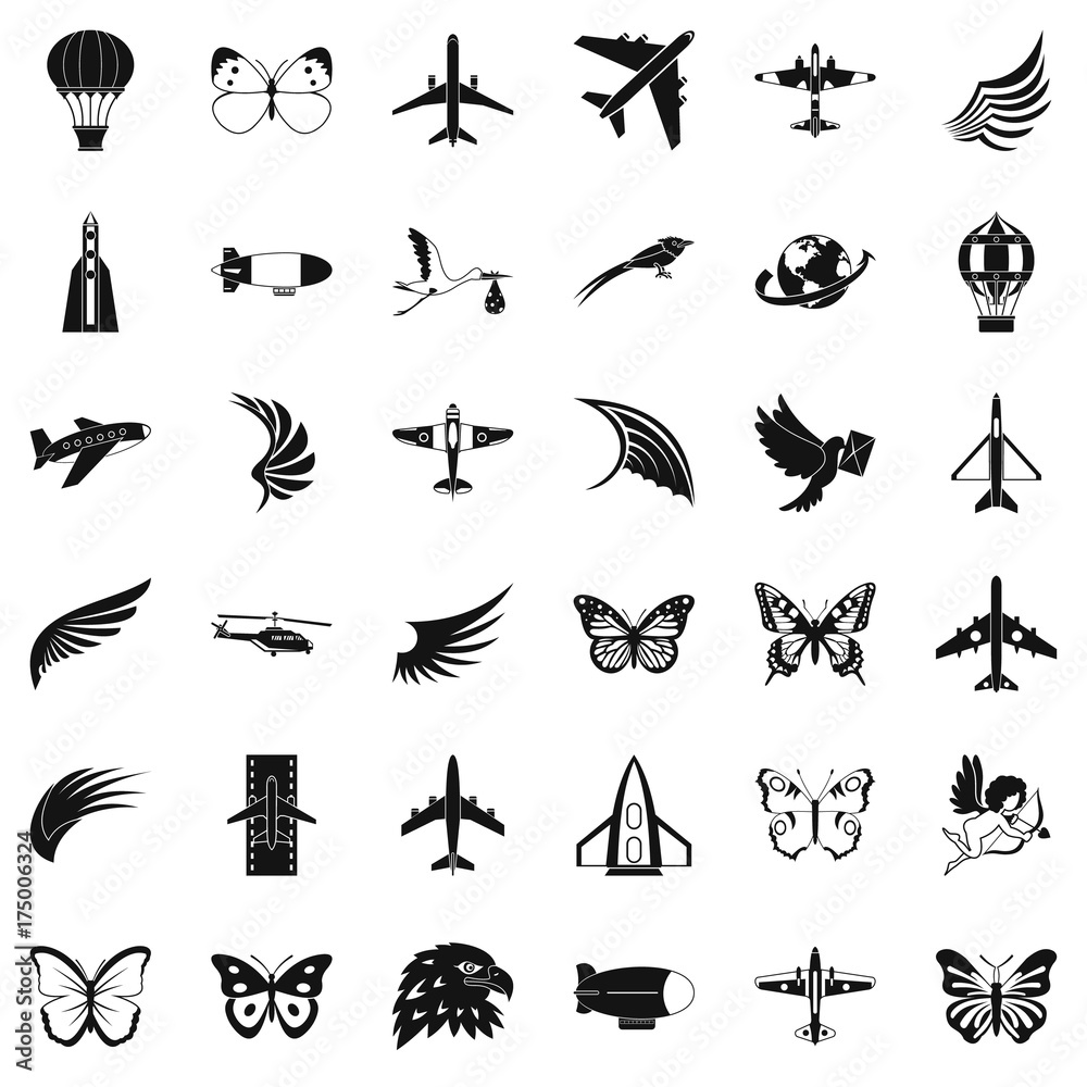 Obraz premium Rocket icons set, simle style