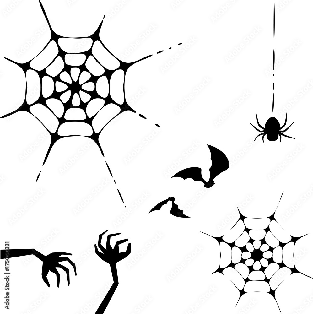ホラー風のクモの巣のイラストセット Stock Vector Adobe Stock ホラー風のクモの巣のイラストセット Stock Vector Adobe Stock