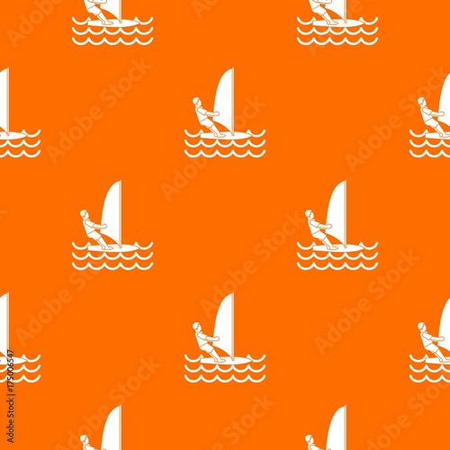 Man on windsurf pattern seamless