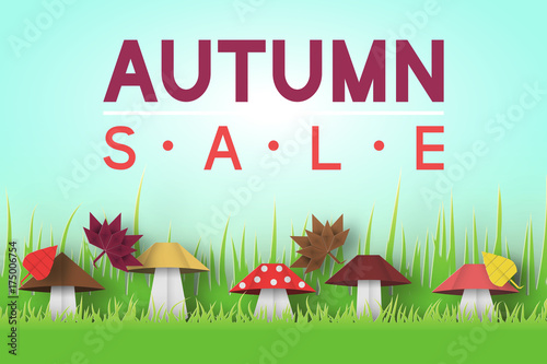 Paper Origami Autumn Sale.