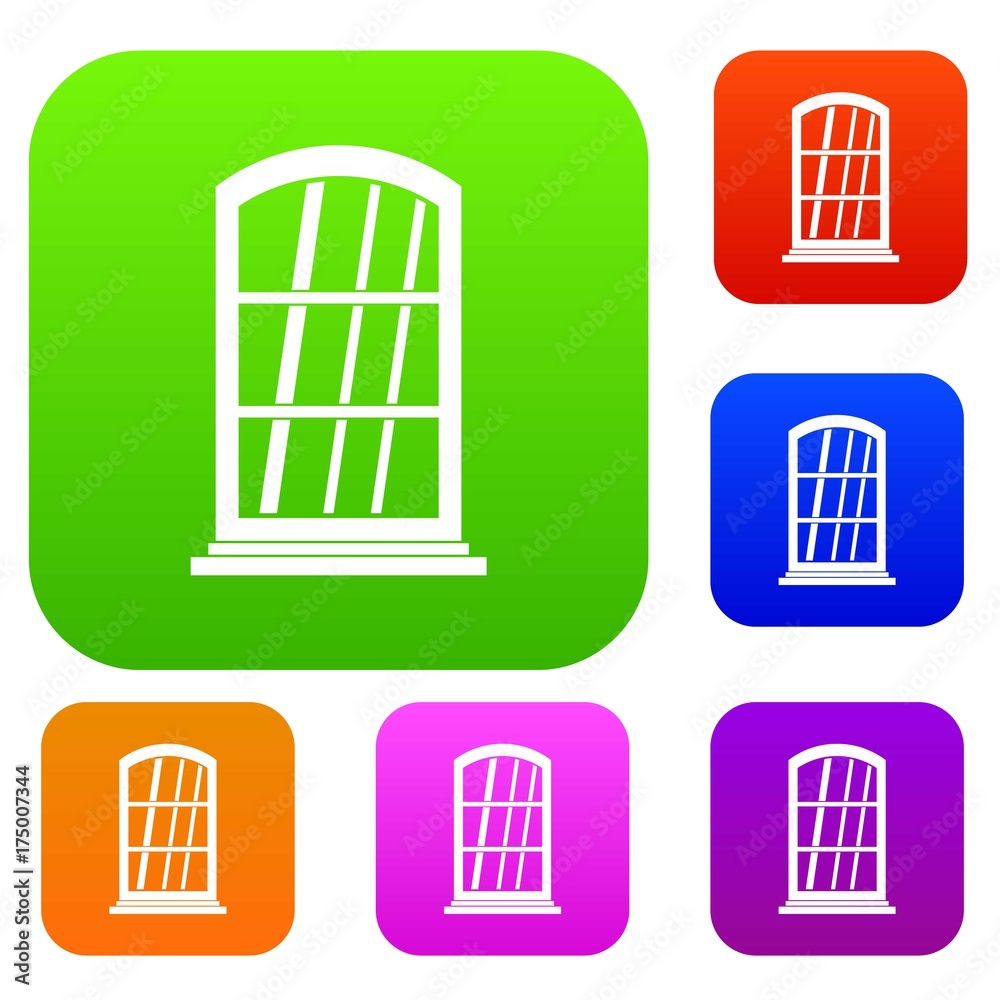 White narrow window set color collection White narrow window set color collection
