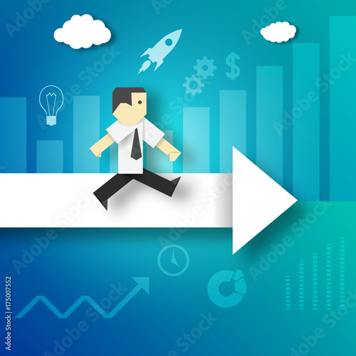 Businessmans Goes Ahead.