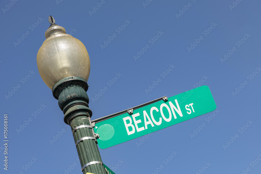 street sign Beacon street in Boston street sign Beacon street in Boston