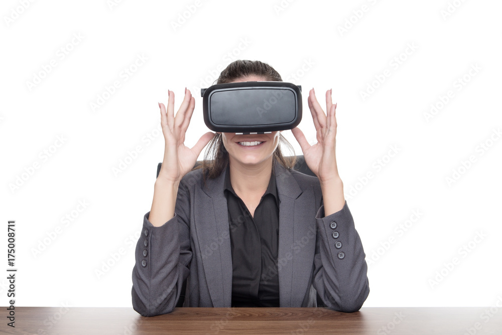 working with a vr headset