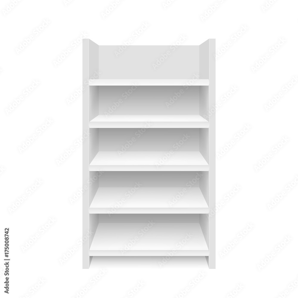 Empty showcase. Illustration isolated on white background. Graphic concept for your design Empty showcase. Illustration isolated on white background. Graphic concept for your design