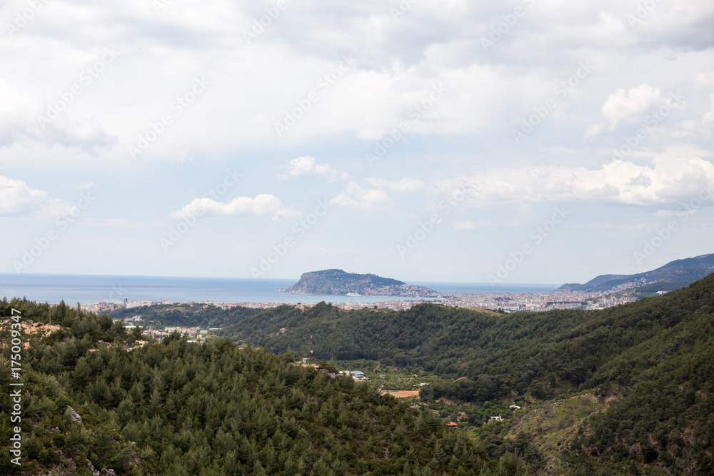 Landscape with mountains and sea