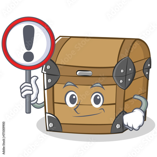 With sign chest character cartoon style