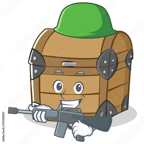 Army chest character cartoon style