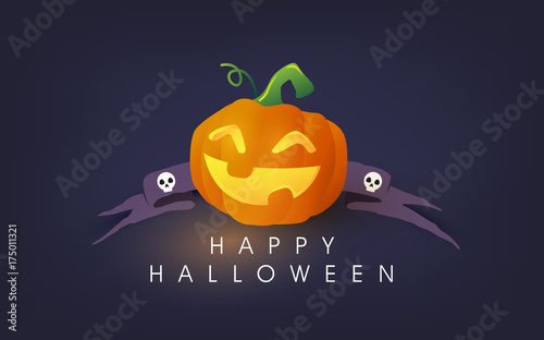 Happy Halloween calligraphy. banners party invitation.Vector illustration.
