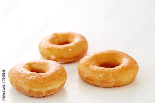 Glazed donutson a white Background