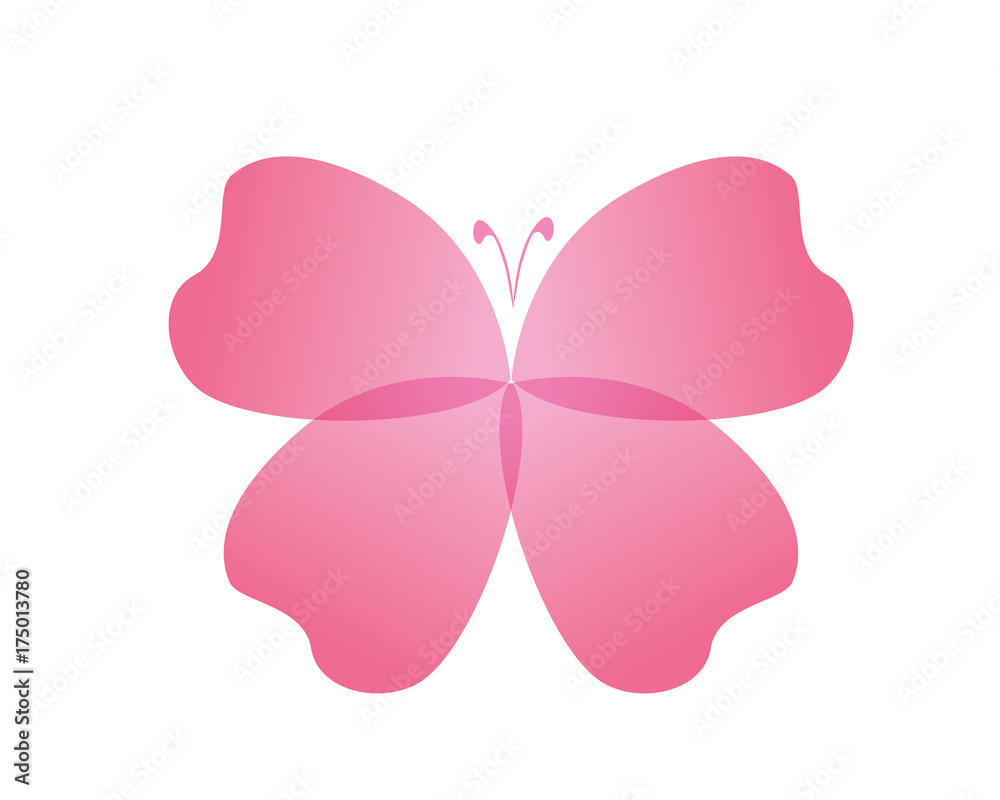 Beautiful Flower Petal Forming A Butterfly Logo Beautiful Flower Petal Forming A Butterfly Logo