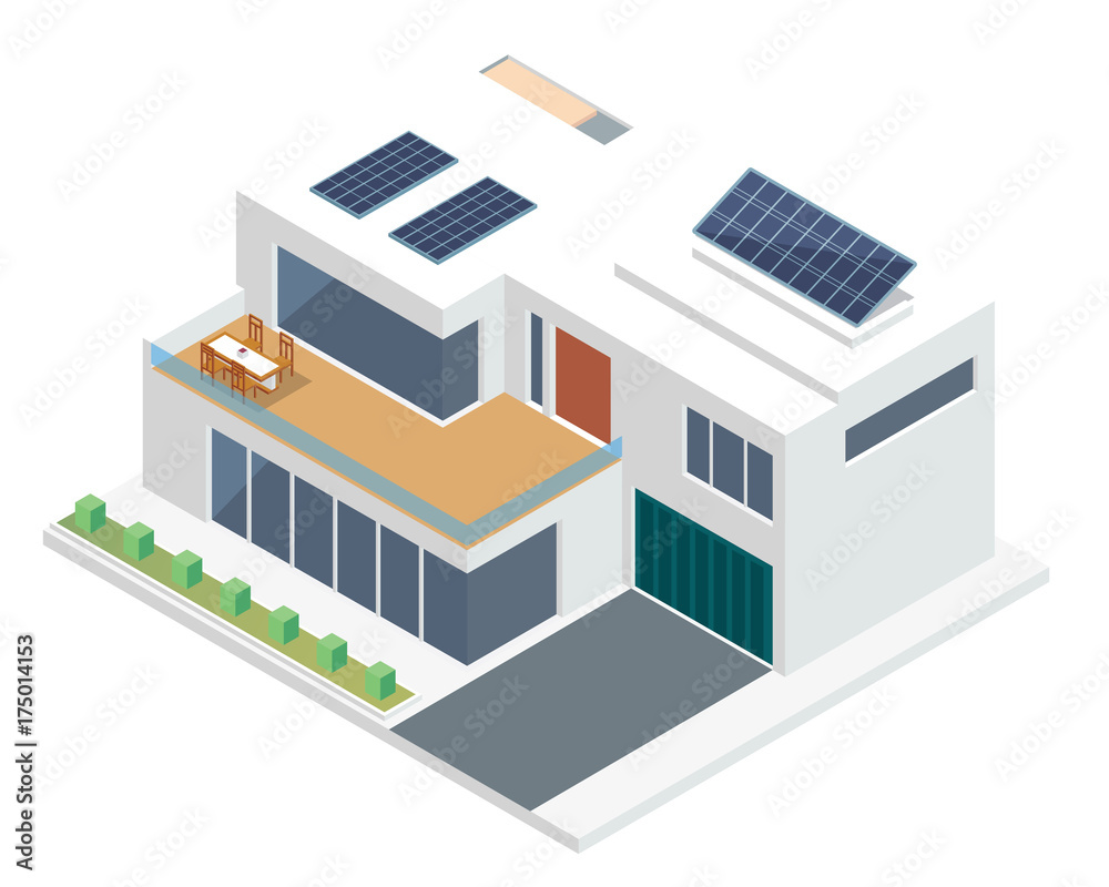 Modern Luxury Isometric Green Eco Friendly House With Solar Panel, Suitable for Diagrams, Infographics, Illustration, And Other Graphic Related Assets Modern Luxury Isometric Green Eco Friendly House With Solar Panel, Suitable for Diagrams, Infographics, Illustration, And Other Graphic Related Assets