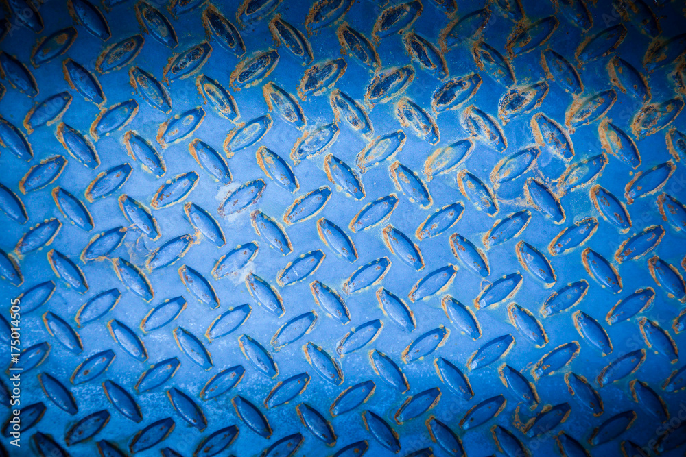 Surfaces blue metal floor sheet with rust. Surfaces blue metal floor sheet with rust.