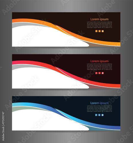 Set three colorful abstract modern banner texture. Vector banner background for web banner design