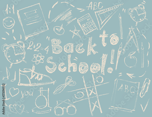 Set Sketch Symbols Concept Back to School Drawing