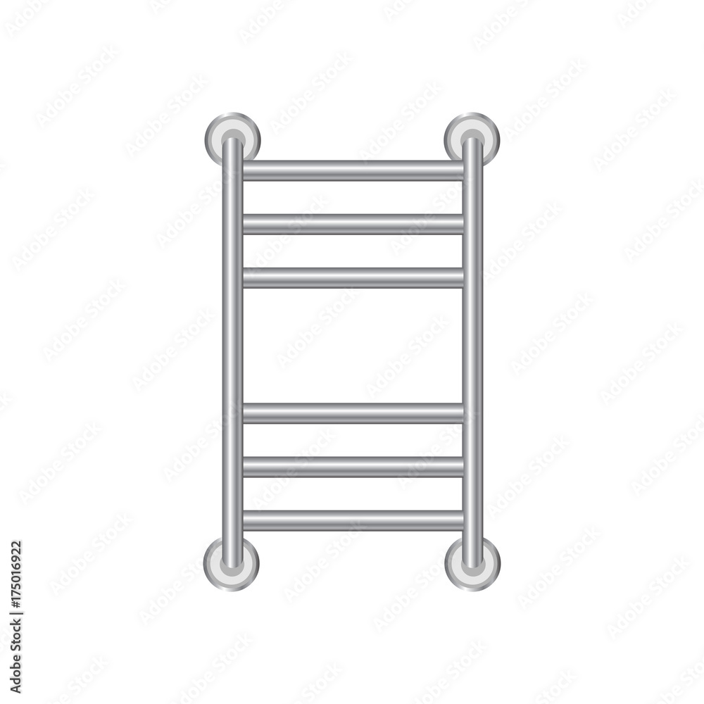 Realistic Heated towel rail or  heating battery radiator icon. Vector illustration.