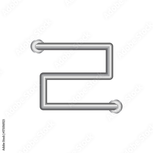 Realistic Heated towel rail or  heating battery radiator icon. Vector illustration.