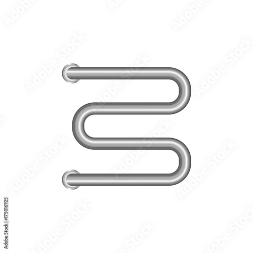 Realistic Heated towel rail or  heating battery radiator icon. Vector illustration.