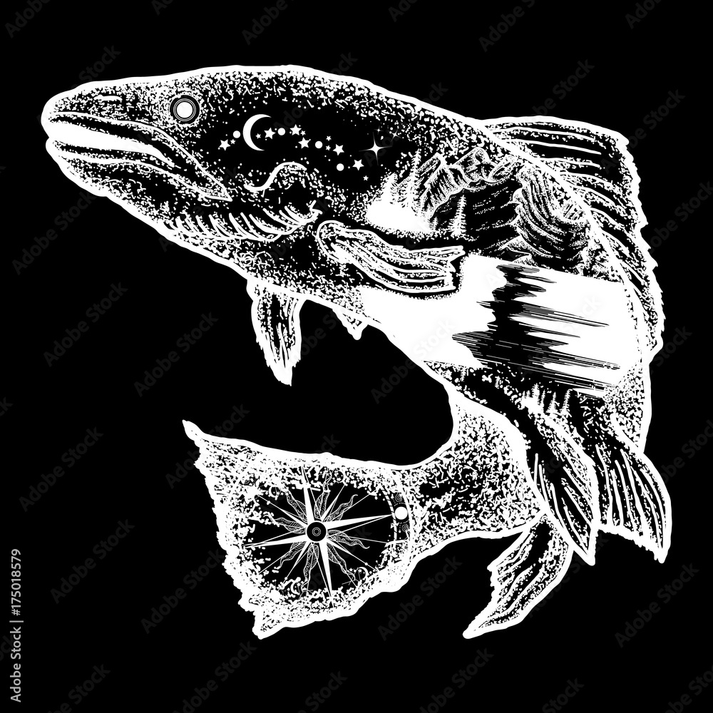 Tribal art fish Black and White Stock Photos  Images  Alamy