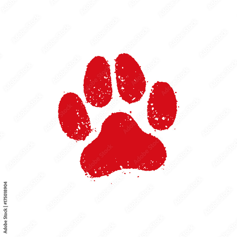 犬足跡 年賀状 スタンプ印 Stock Vector Adobe Stock