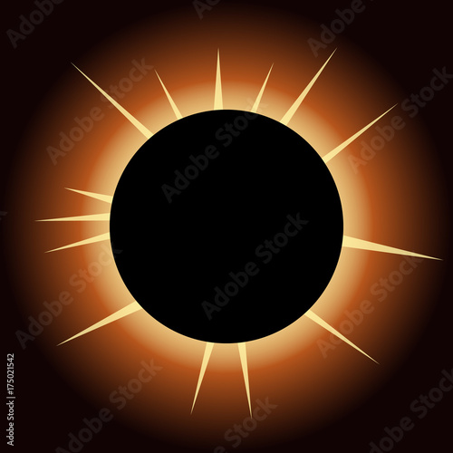 The eclipse of the sun, the moon closes the sun