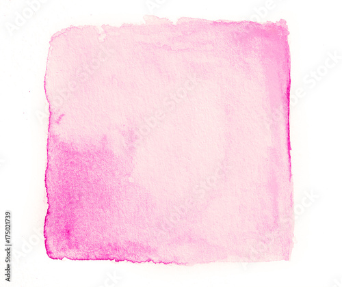 Abstract the square watercolor pink color tone hand paint isolated on white background for creative banner template design