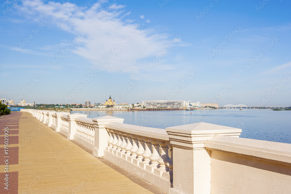 View from the waterfront to the Nizhny Novgorod Arrow
