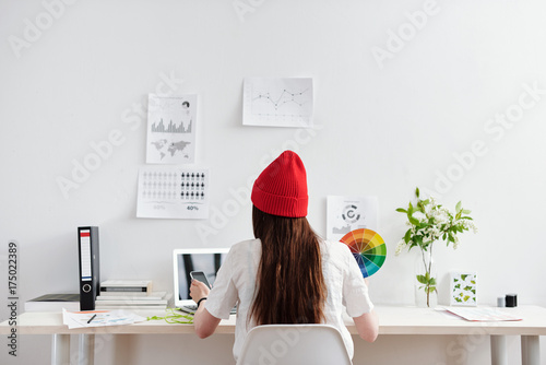 Designer working at the desk