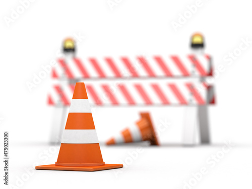Fototapeta Naklejka Na Ścianę i Meble -  Under construction illustration. 3D rendering