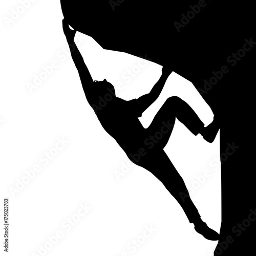 Silhouette of a rock climber