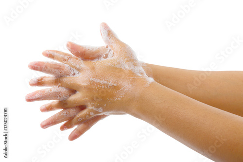 Hand washing medical procedure step isolated
