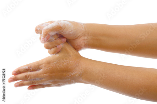 Hand washing medical procedure step isolated