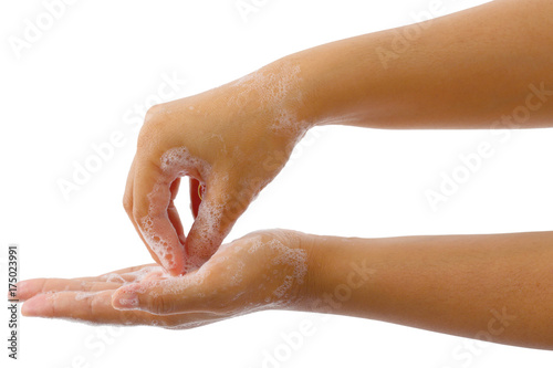 Hand washing medical procedure step isolated