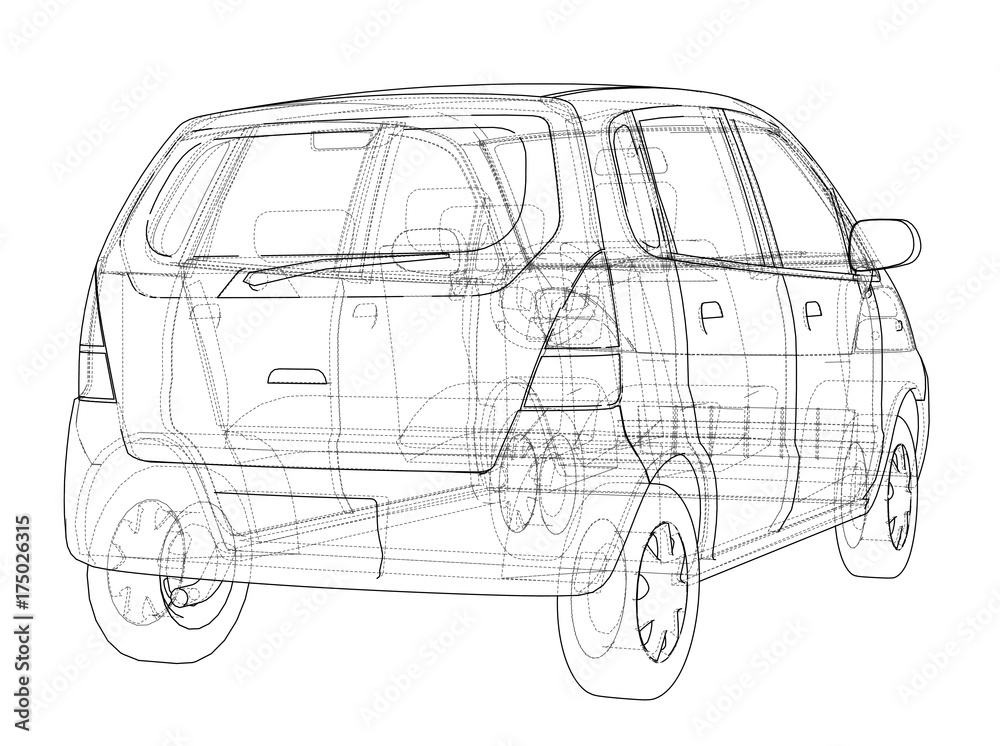 Car sketch. Vector