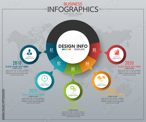 Infographic business timeline process chart template. Vector modern banner used for presentation and workflow layout diagram, web design. Abstract elements of graph options.