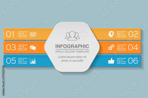 Vector infographic template for diagram, graph, presentation, chart, business concept with 6 options.