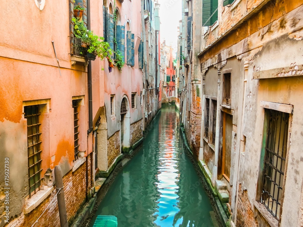 Canals of Venice in the summer