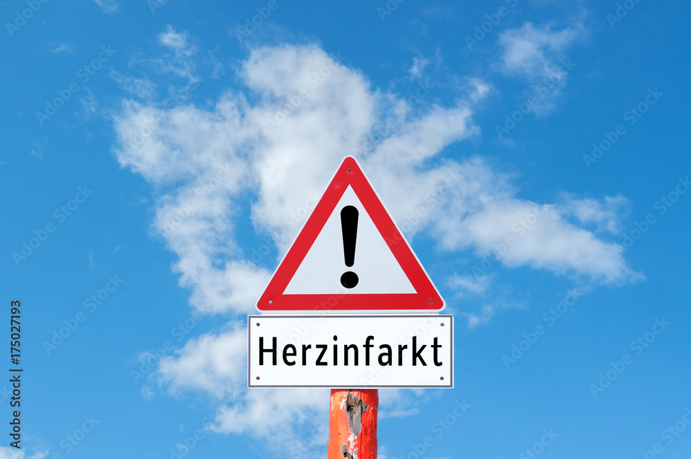 Herzinfarkt Warnschild Herzinfarkt Warnschild