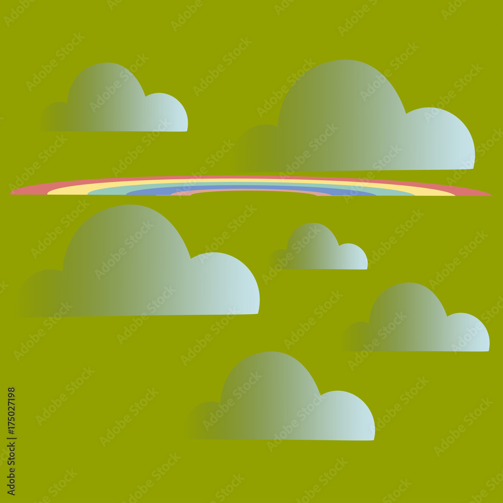 Icon with clouds and rainbow